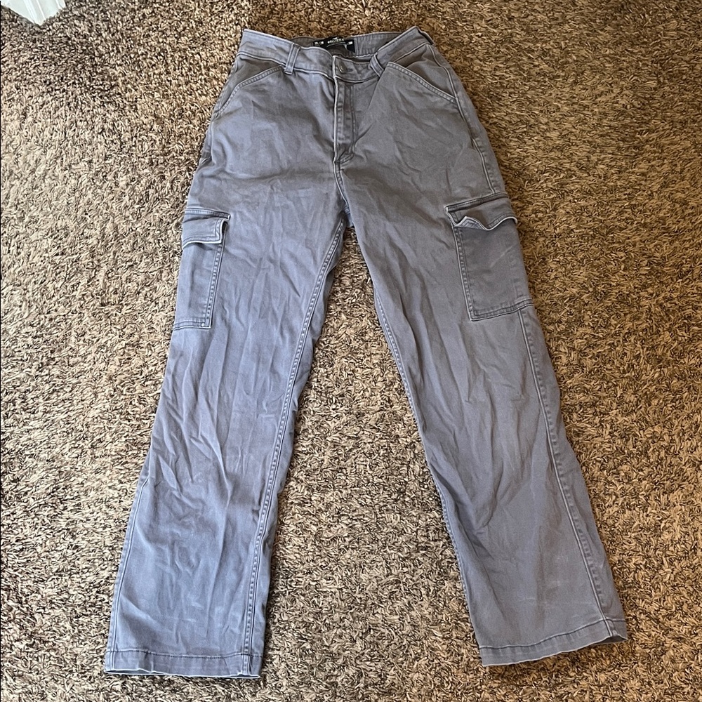 Hollister Gray Women's Cargo Pants with Utility Pockets